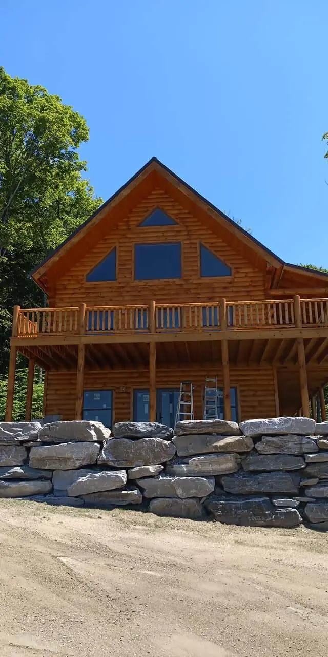 log cabin staining