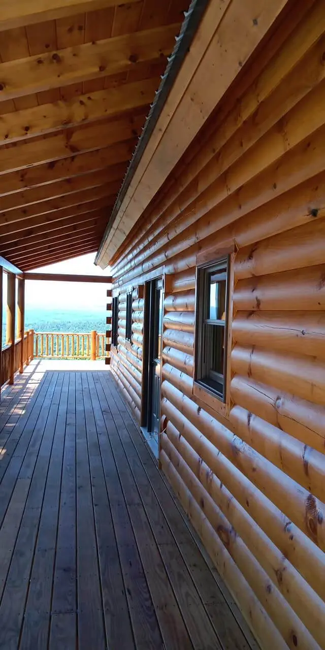 log cabin staining