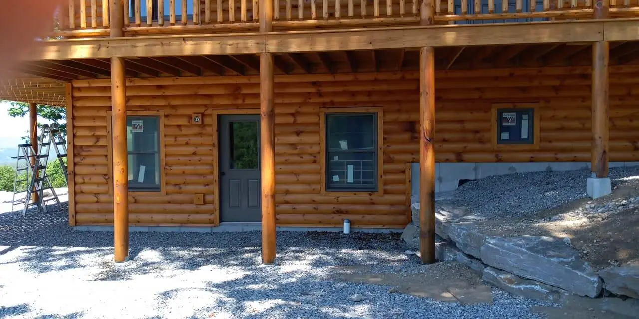 log cabin staining