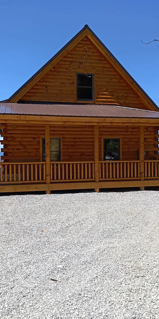 log cabin staining