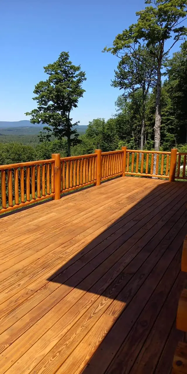 log cabin staining